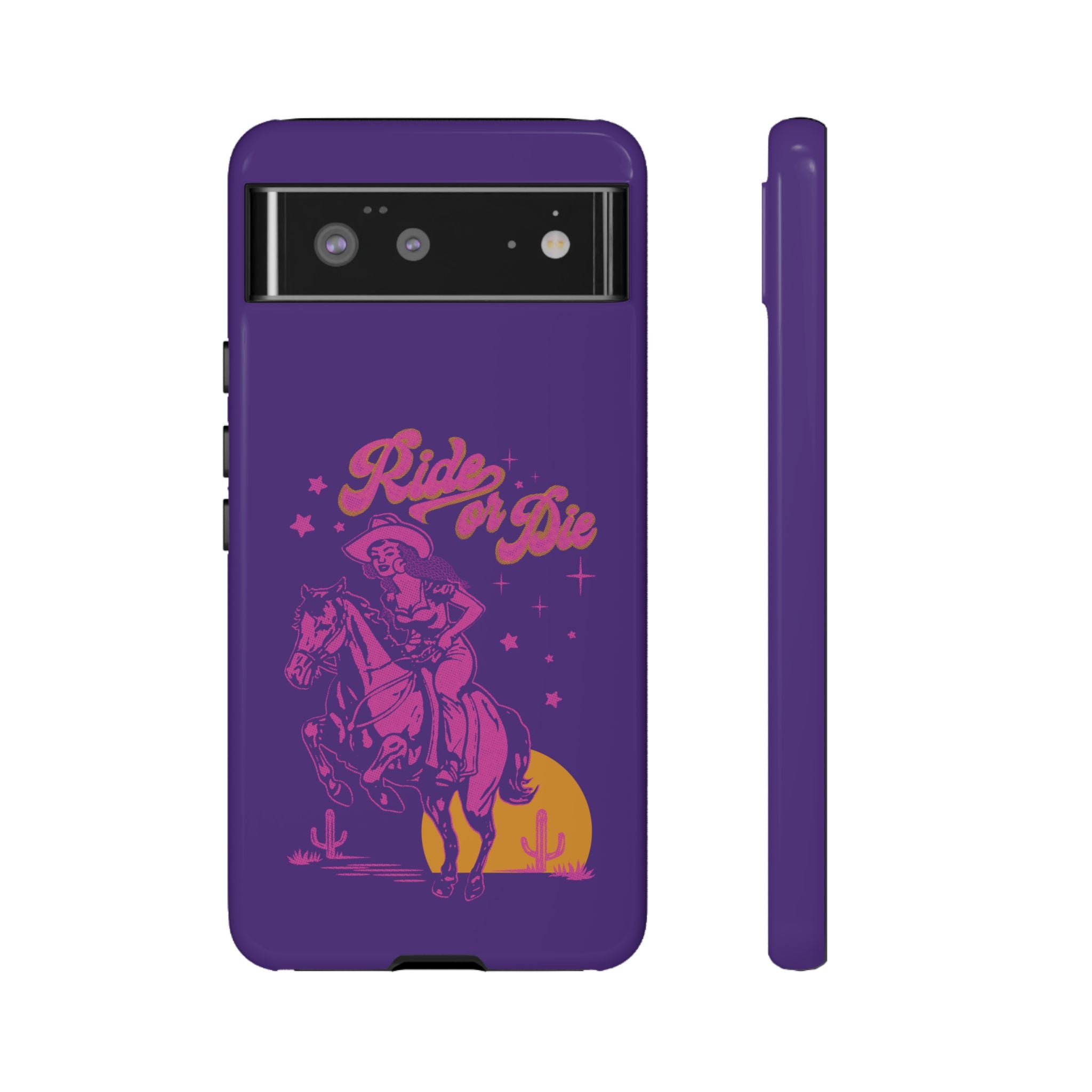 Ride or Die Cowgirl Pattern Phone Case - Tough & Trendy