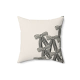 Black Ribbon Floral Decorative Pillow