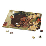 Collage 500-Piece Puzzle: Tropical Beauty with Florals and Toucan