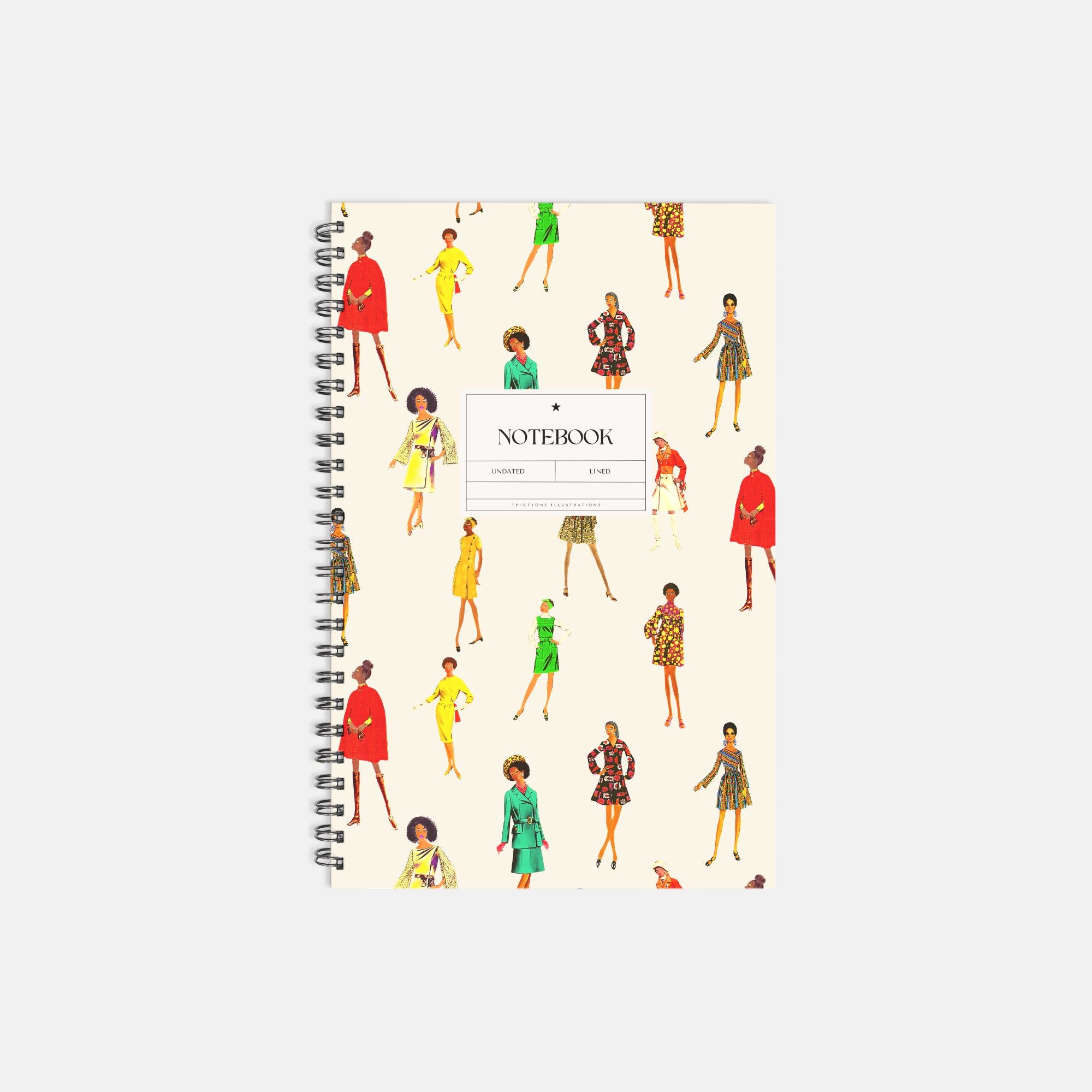 Vintage Fashion Ladies Hardcover Notebook