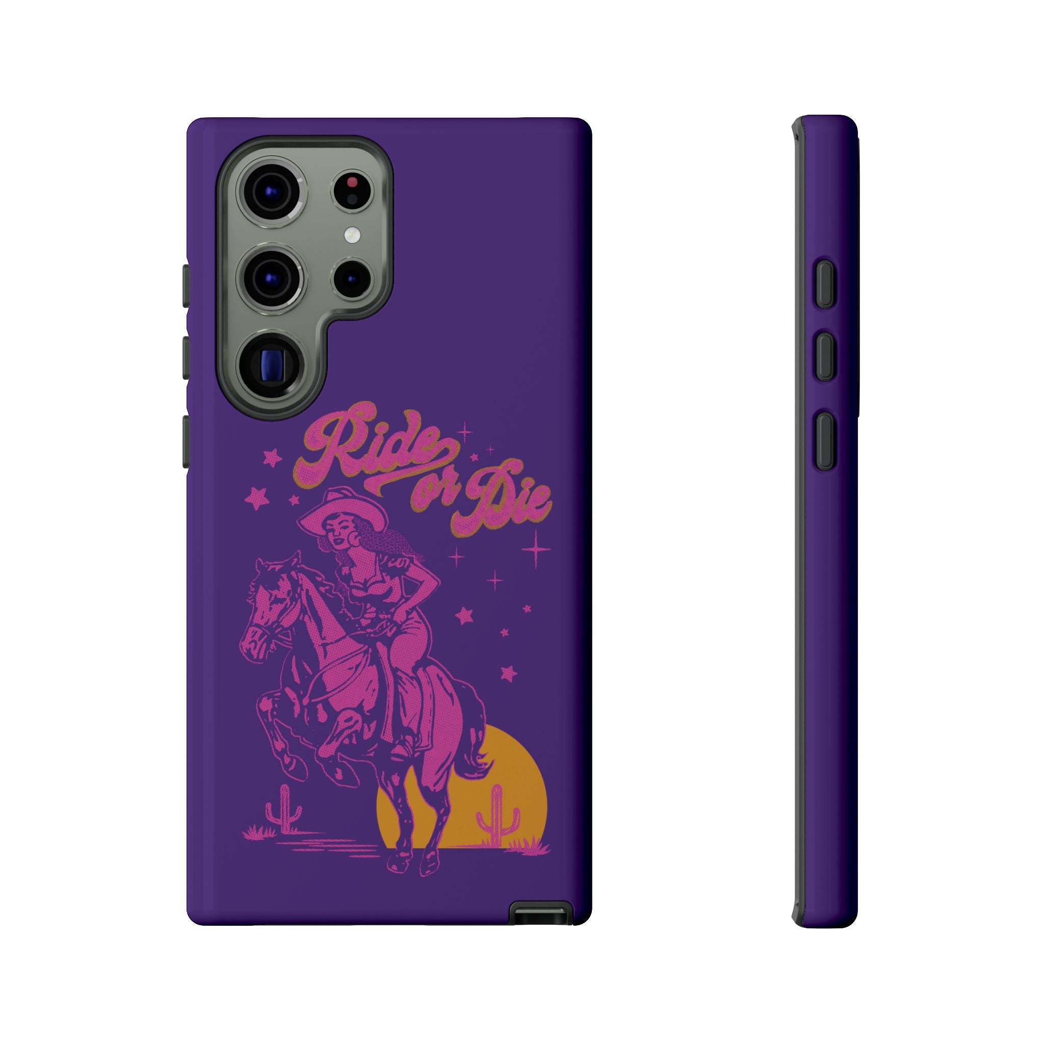 Ride or Die Cowgirl Pattern Phone Case - Tough & Trendy