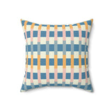 Ocean Blue Candy Stripe Pillow - Spun Polyester Square Cushion