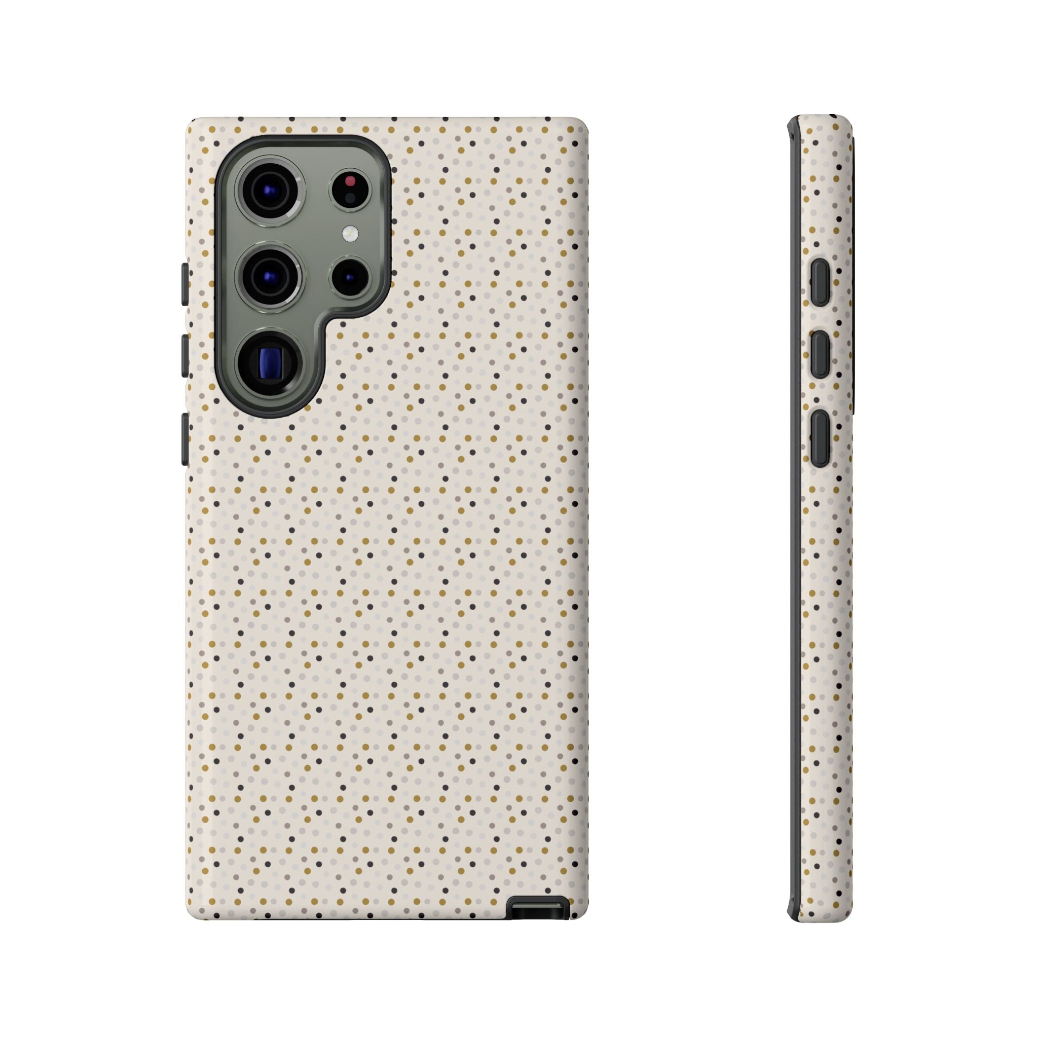 Pretty Gold and Grey Dots Phone Case - Tough & Trendy