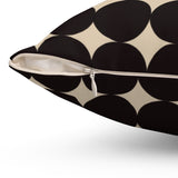 Modern Abstract Black and Cream Dotted Decorative Pillow