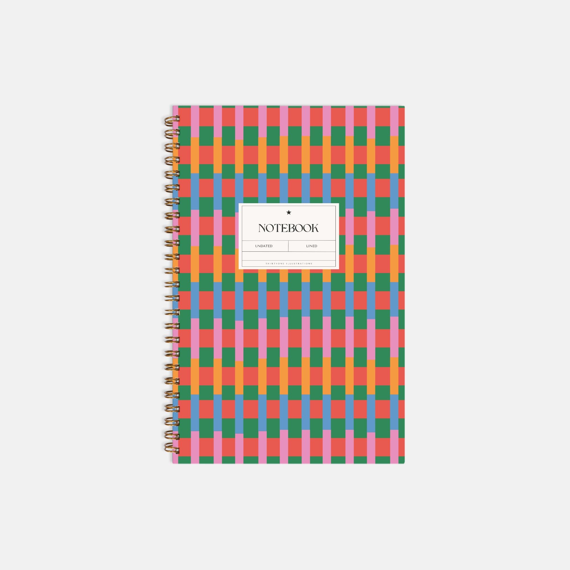 Tangerine Color Block Stripe | Notebook Hardcover