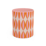 Retro Pink and Orange Accent Coffee Mug (11, 15oz)