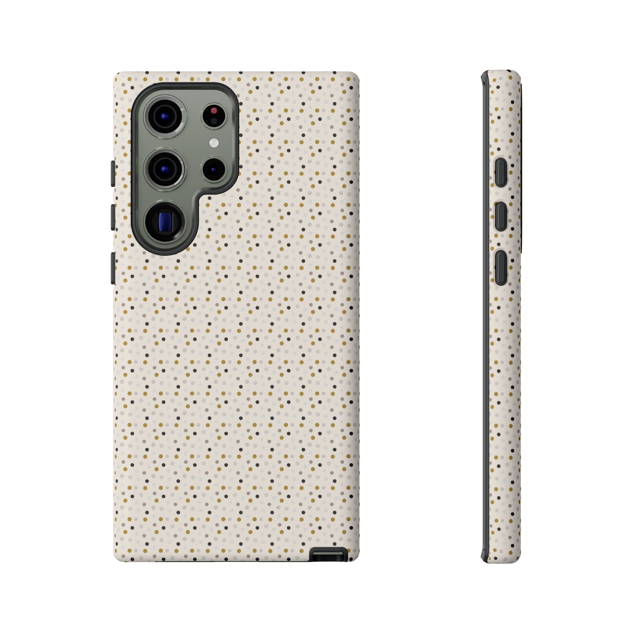 Pretty Gold and Grey Dots Phone Case - Tough & Trendy