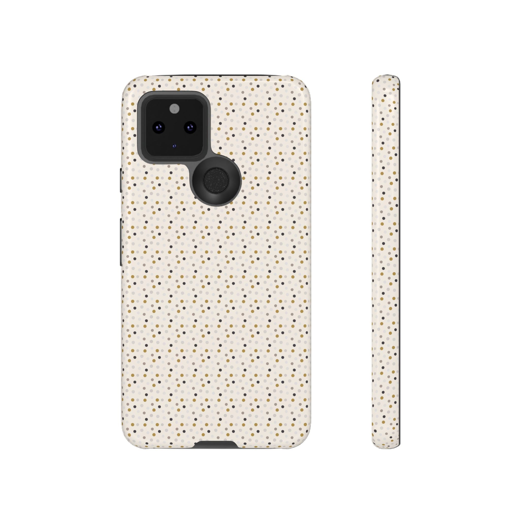 Pretty Gold and Grey Dots Phone Case - Tough & Trendy