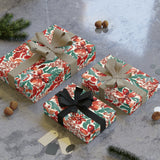 Pomegranate Holiday Wrapping Paper Roll - Perfect for Gift Wraps & Celebrations