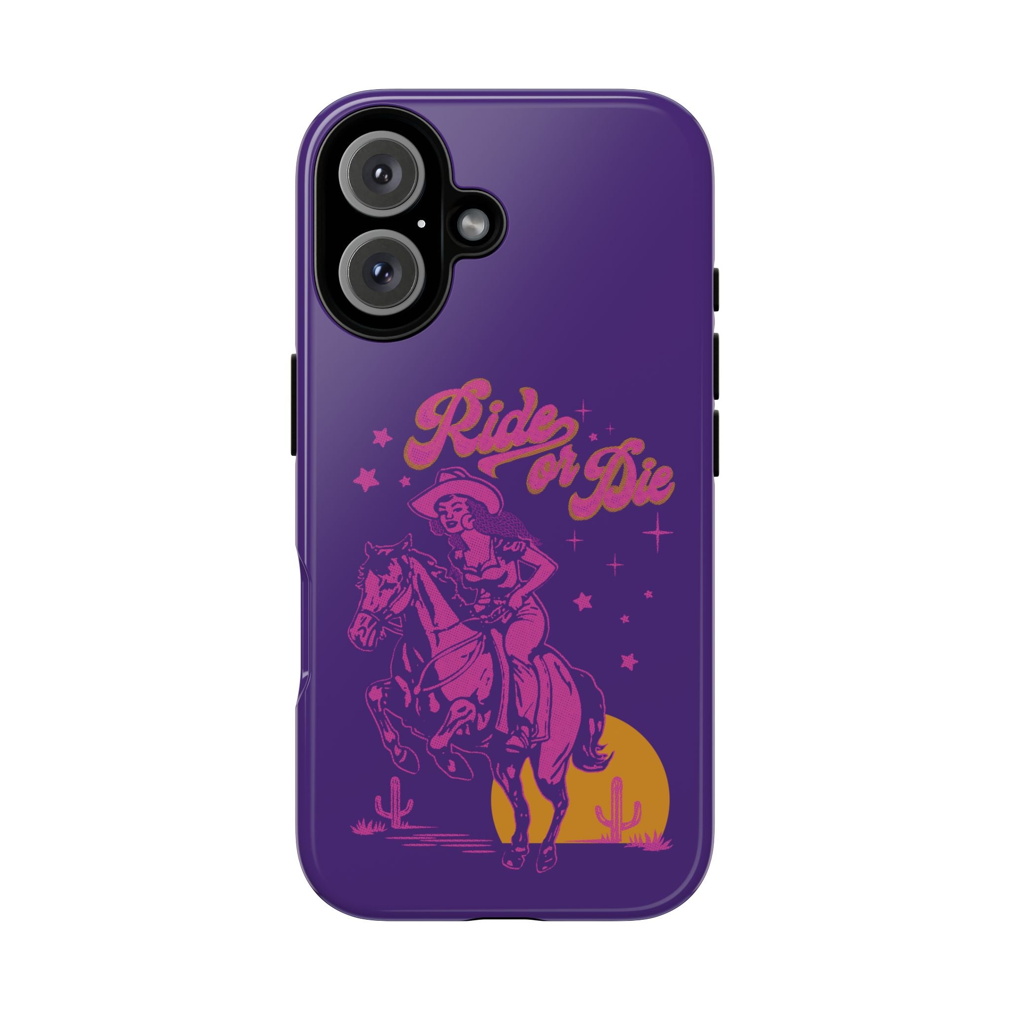 Ride or Die Cowgirl Pattern Phone Case - Tough & Trendy