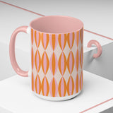 Retro Pink and Orange Accent Coffee Mug (11, 15oz)