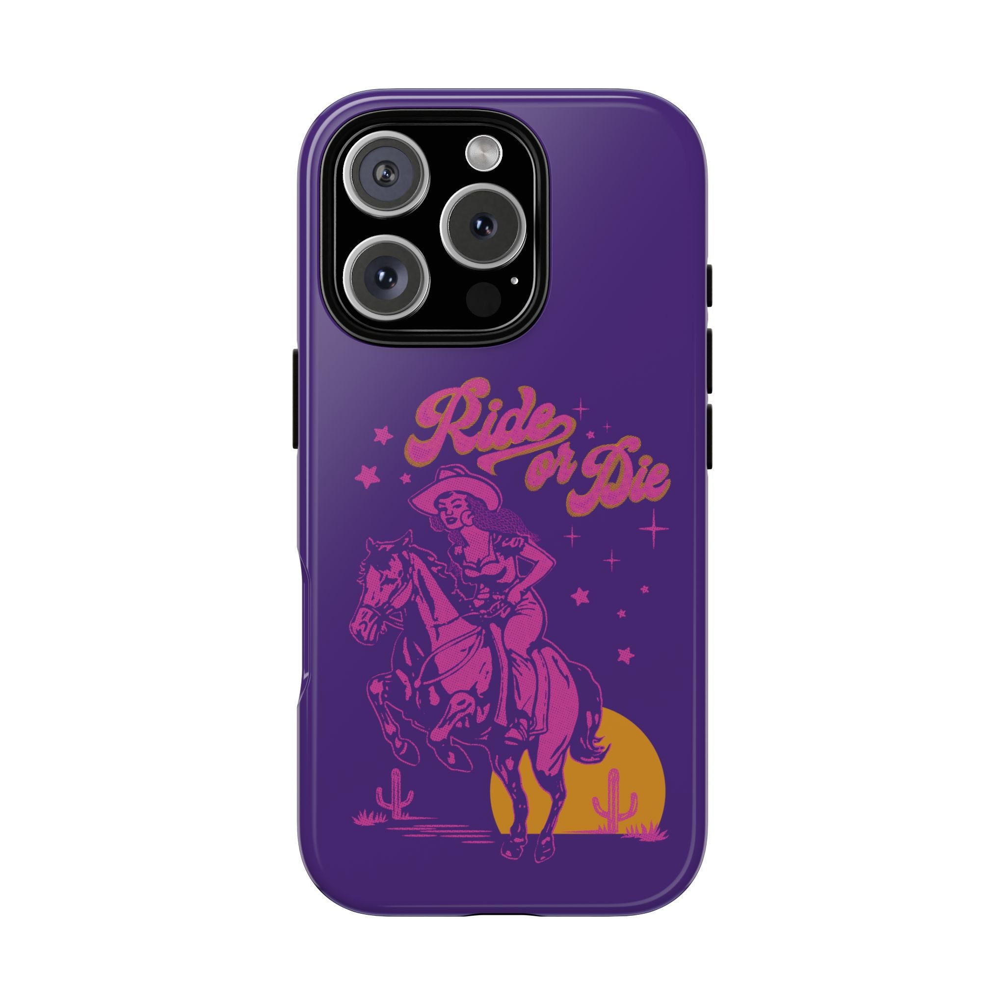 Ride or Die Cowgirl Pattern Phone Case - Tough & Trendy