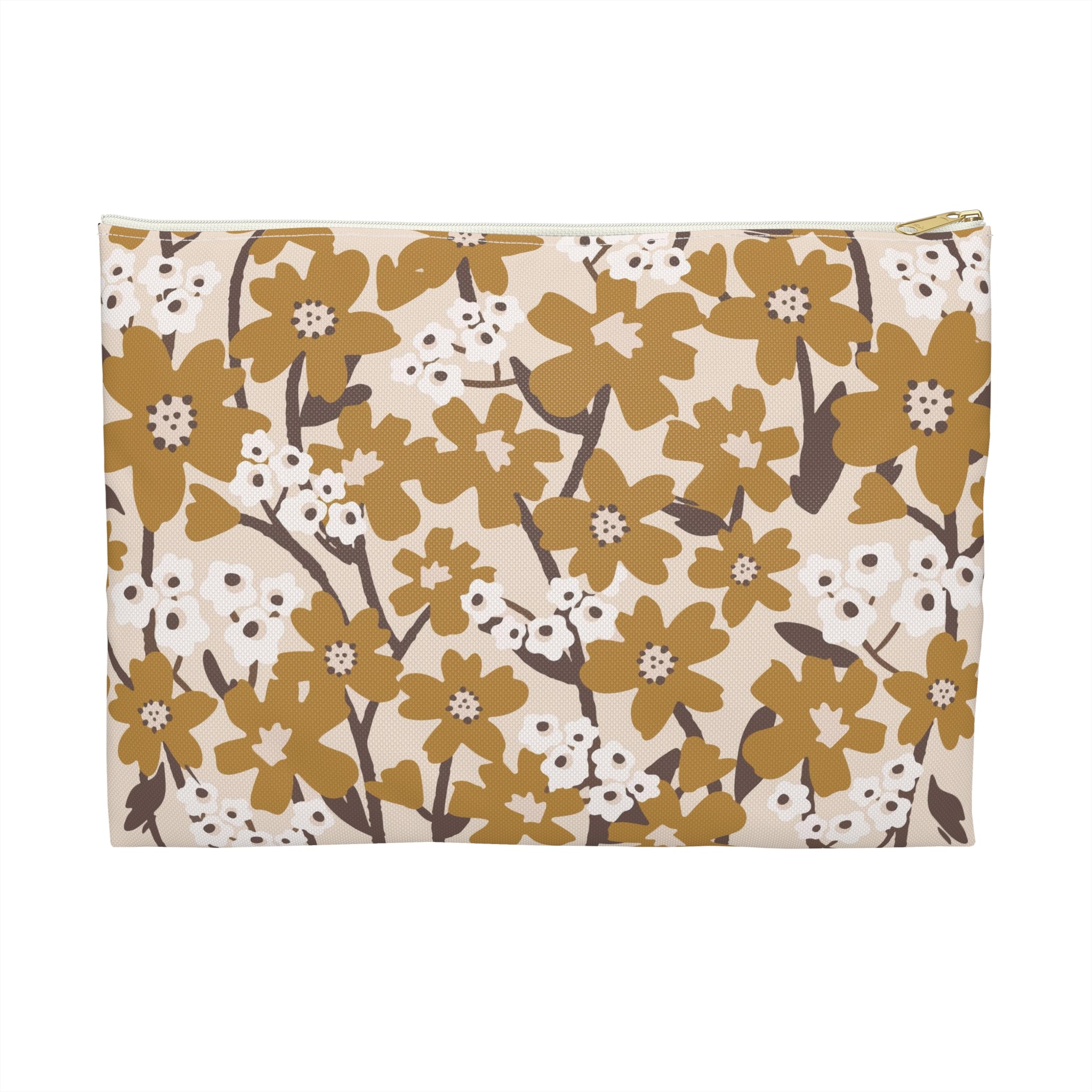 Wildflowers in Ochre Accessory Pouch