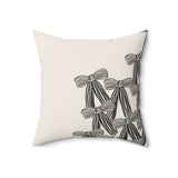 Black Ribbon Floral Decorative Pillow