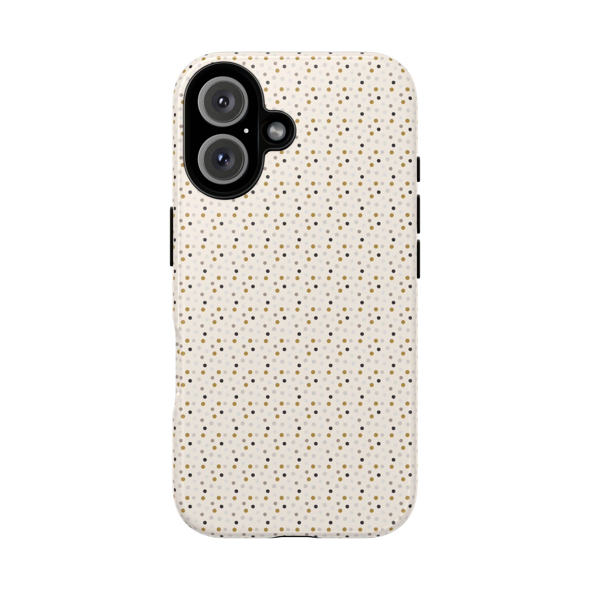 Pretty Gold and Grey Dots Phone Case - Tough & Trendy