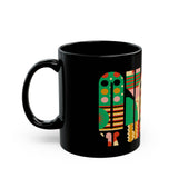 Queen Colorful Abstract Design Black Mug | Perfect for Coffee Lovers & Art Enthusiasts