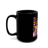 King Colorful Abstract Design Black Mug | Perfect for Coffee Lovers & Art Enthusiasts