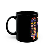 Queen Colorful Abstract Design Black Mug | Perfect for Coffee Lovers & Art Enthusiasts