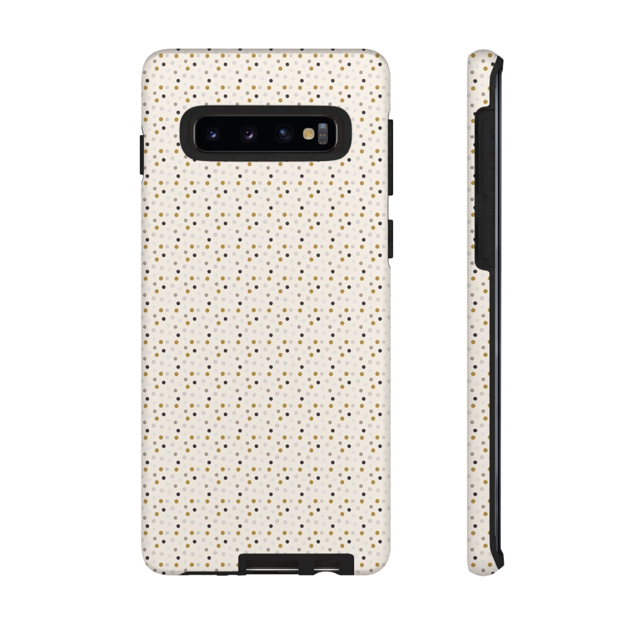 Pretty Gold and Grey Dots Phone Case - Tough & Trendy