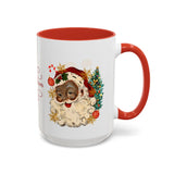 Black Santa Claus Christmas Red Accent Coffee Mug (11, 15oz)