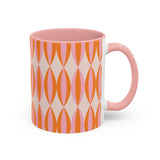 Retro Pink and Orange Accent Coffee Mug (11, 15oz)