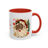 Black Santa Claus Christmas Red Accent Coffee Mug (11, 15oz)