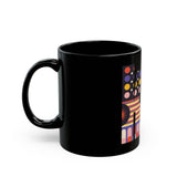 King Colorful Abstract Design Black Mug | Perfect for Coffee Lovers & Art Enthusiasts