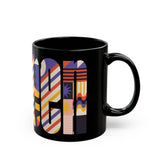 Queen Colorful Abstract Design Black Mug | Perfect for Coffee Lovers & Art Enthusiasts