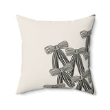 Black Ribbon Floral Decorative Pillow