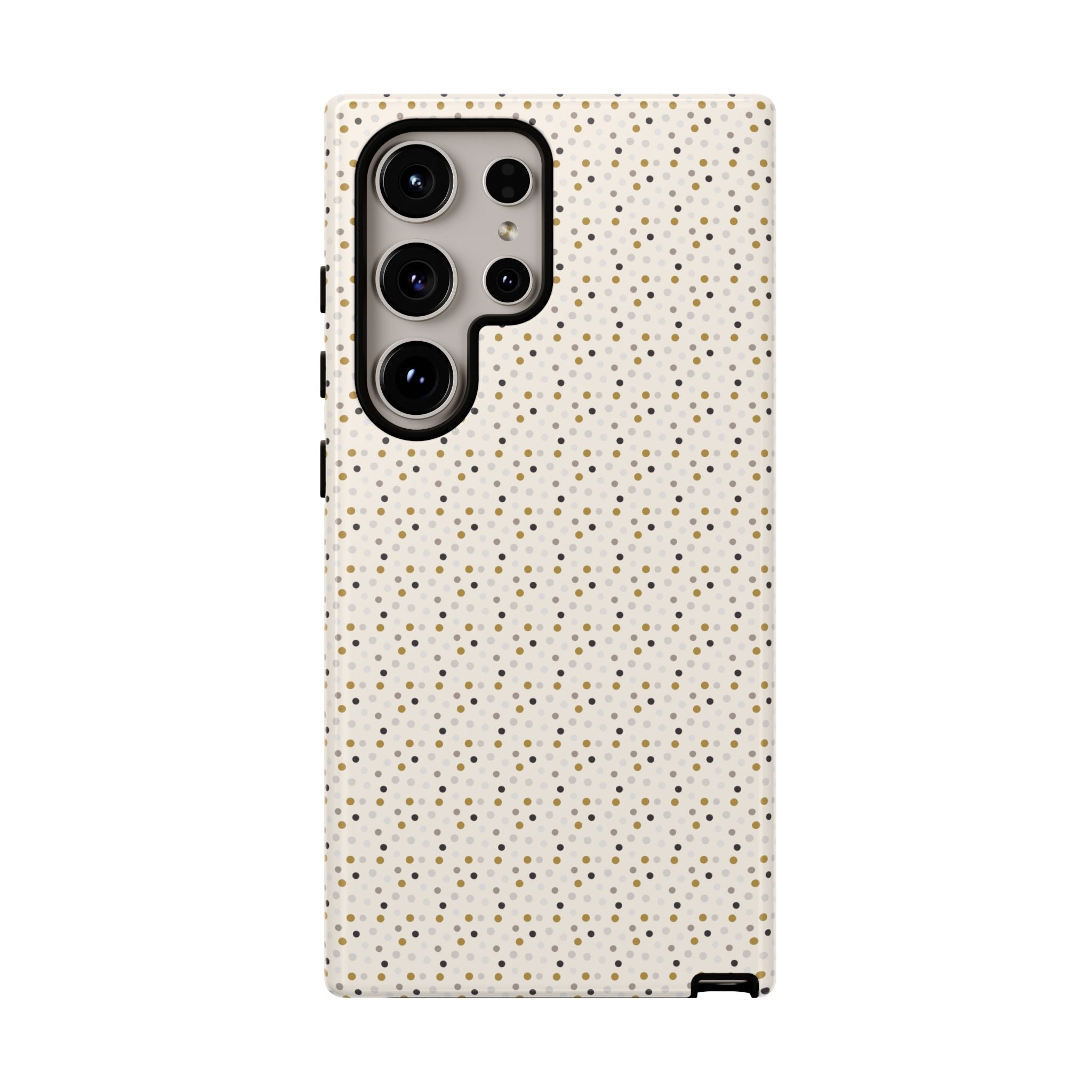 Pretty Gold and Grey Dots Phone Case - Tough & Trendy