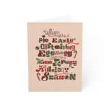 Pie Eating Christmas Eggnog Holiday Greeting Cards Set - 1, 10, 30 Pieces - Perfect for Celebrations