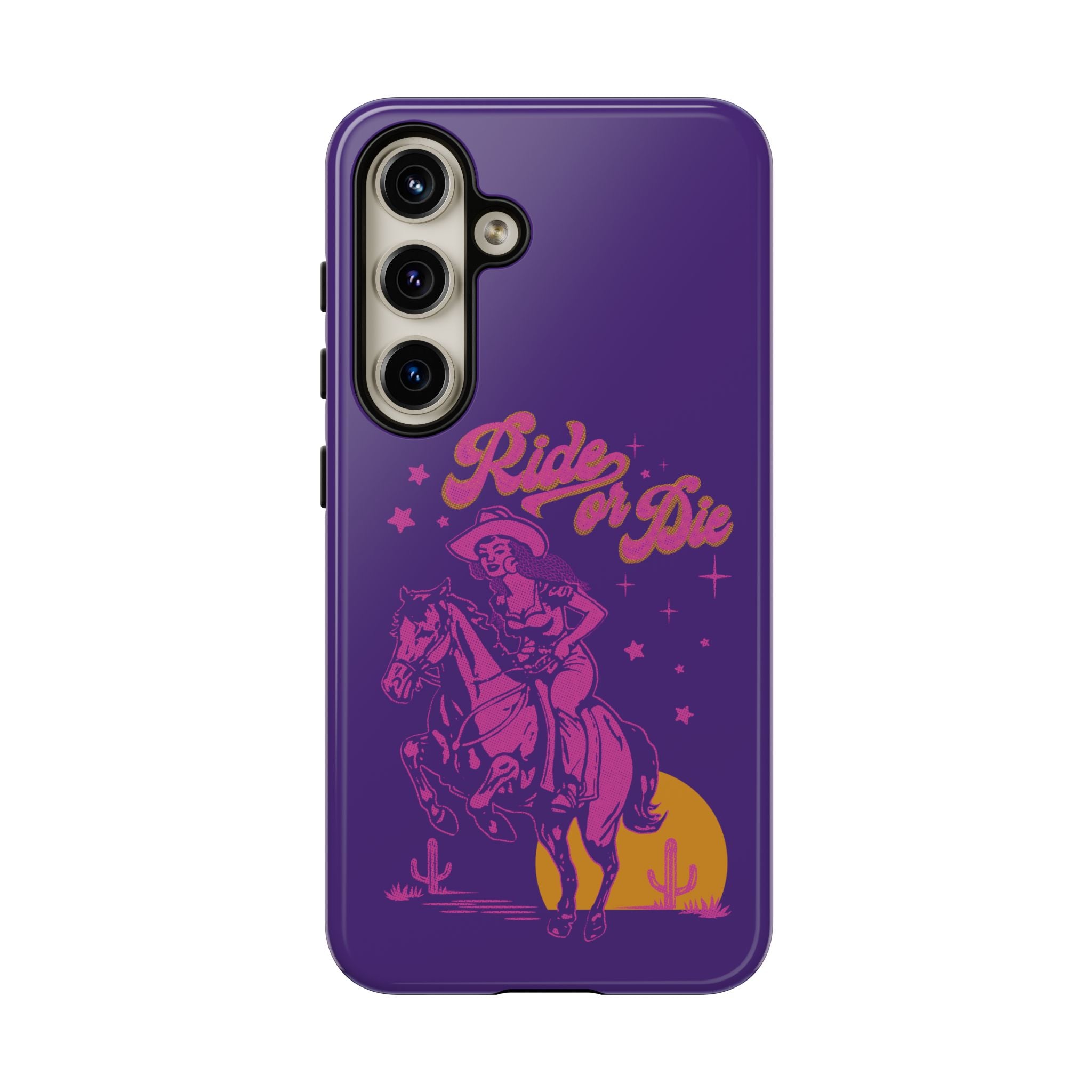 Ride or Die Cowgirl Pattern Phone Case - Tough & Trendy