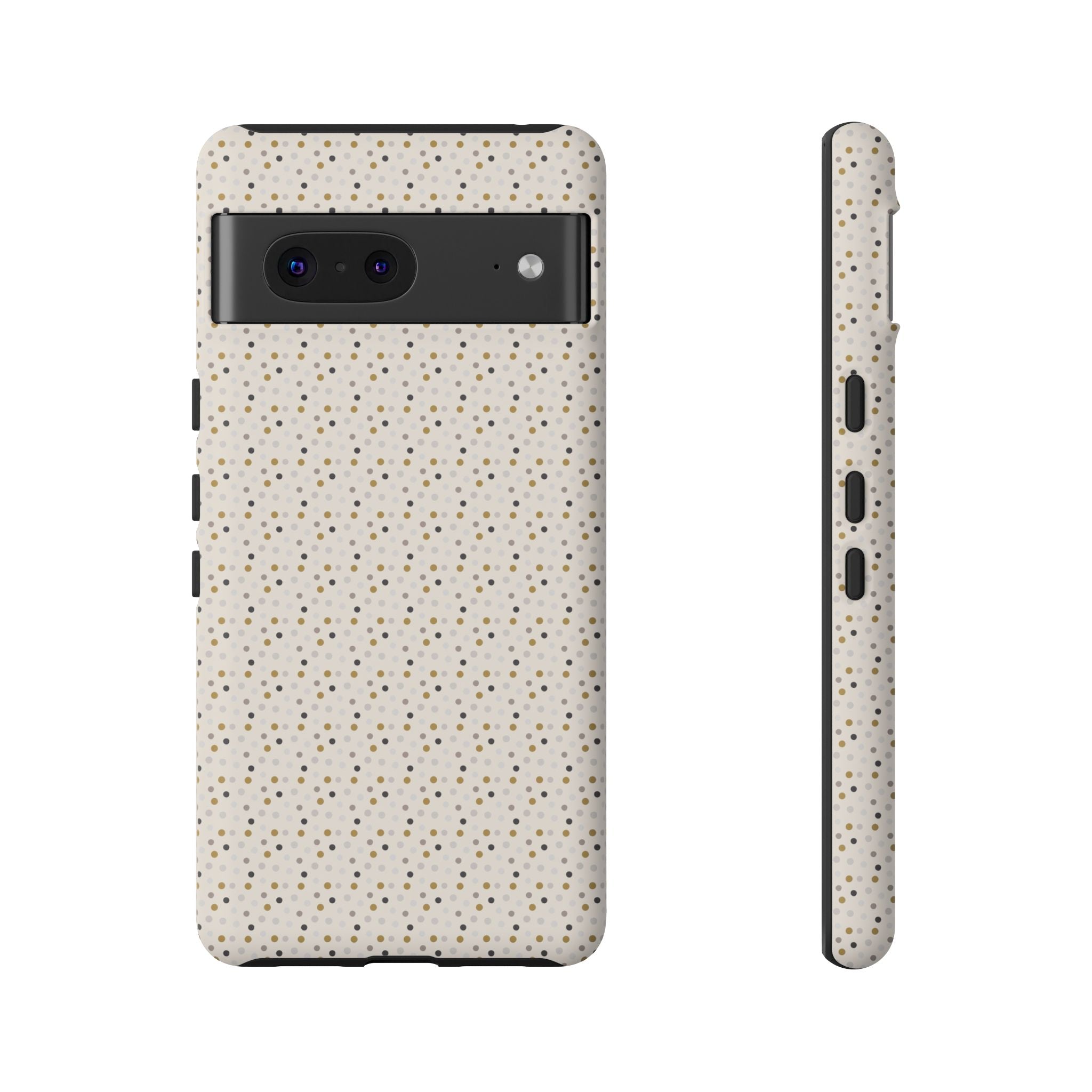 Pretty Gold and Grey Dots Phone Case - Tough & Trendy