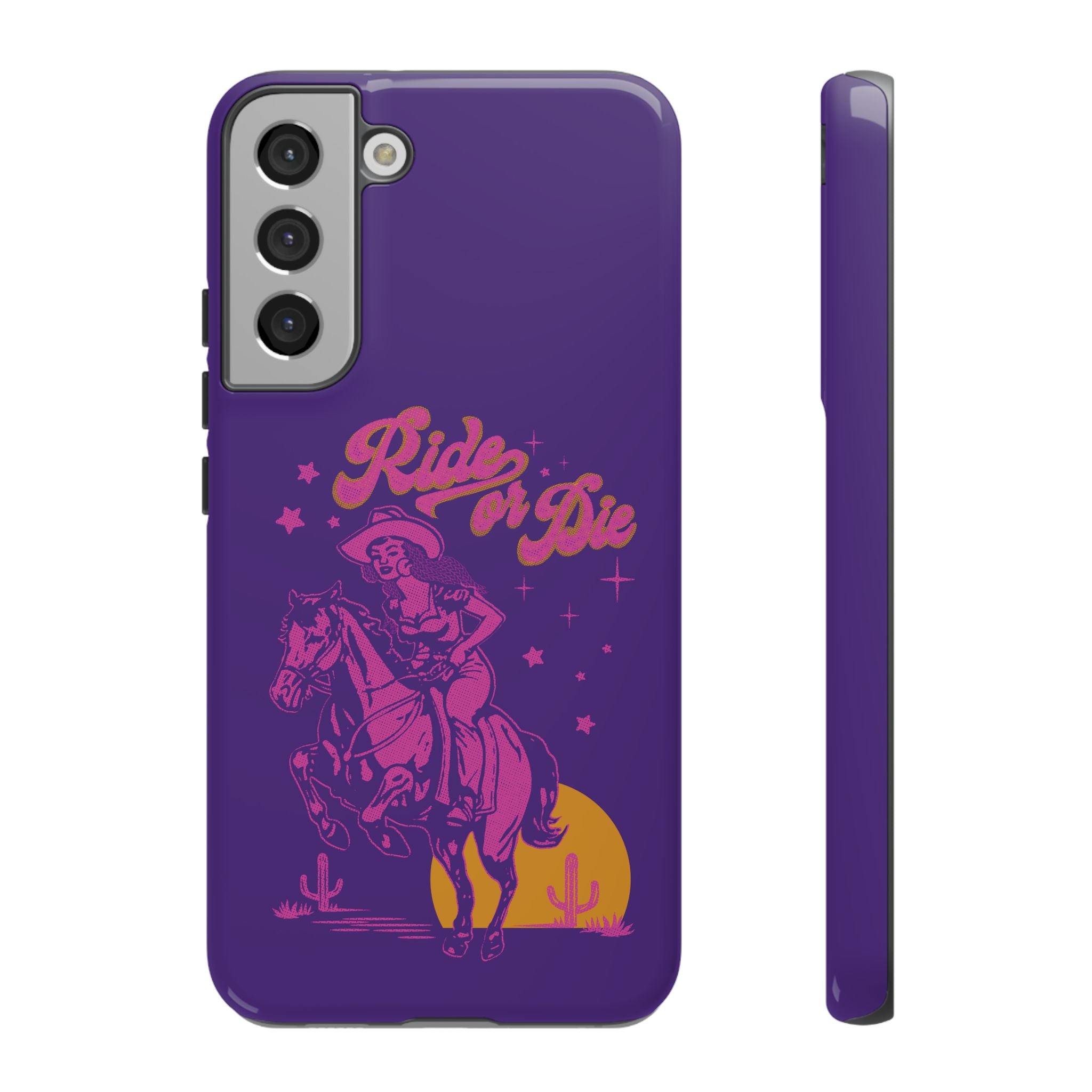 Ride or Die Cowgirl Pattern Phone Case - Tough & Trendy