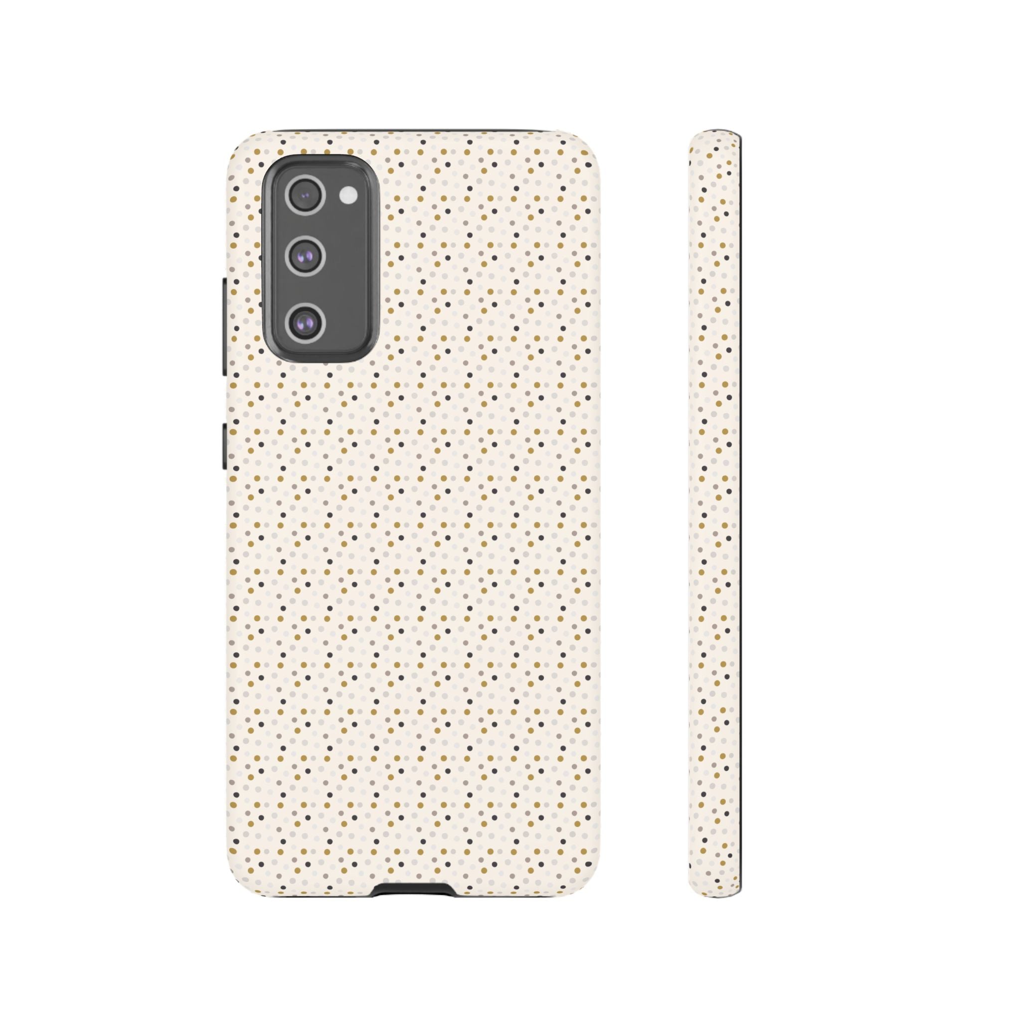 Pretty Gold and Grey Dots Phone Case - Tough & Trendy