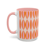 Retro Pink and Orange Accent Coffee Mug (11, 15oz)