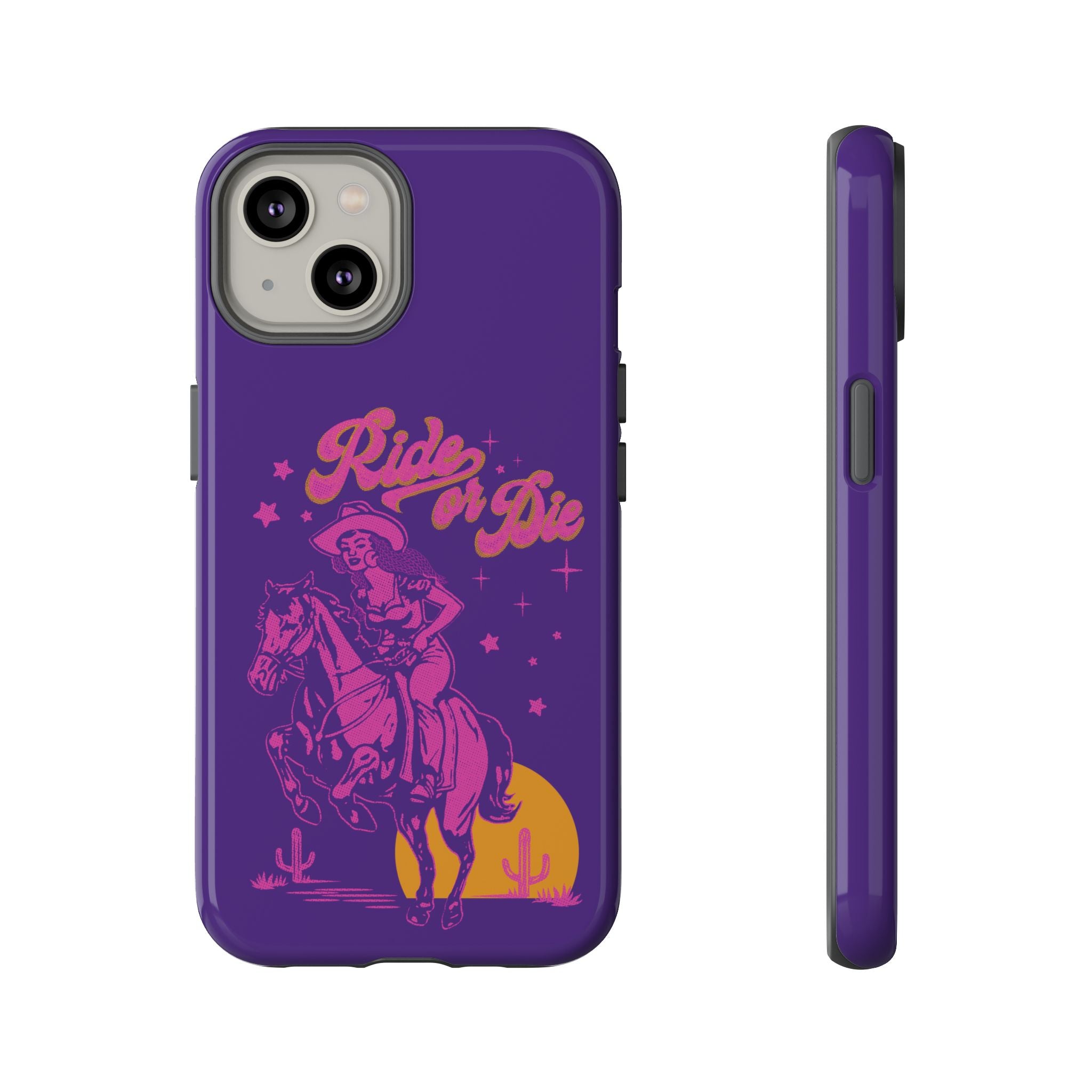 Ride or Die Cowgirl Pattern Phone Case - Tough & Trendy