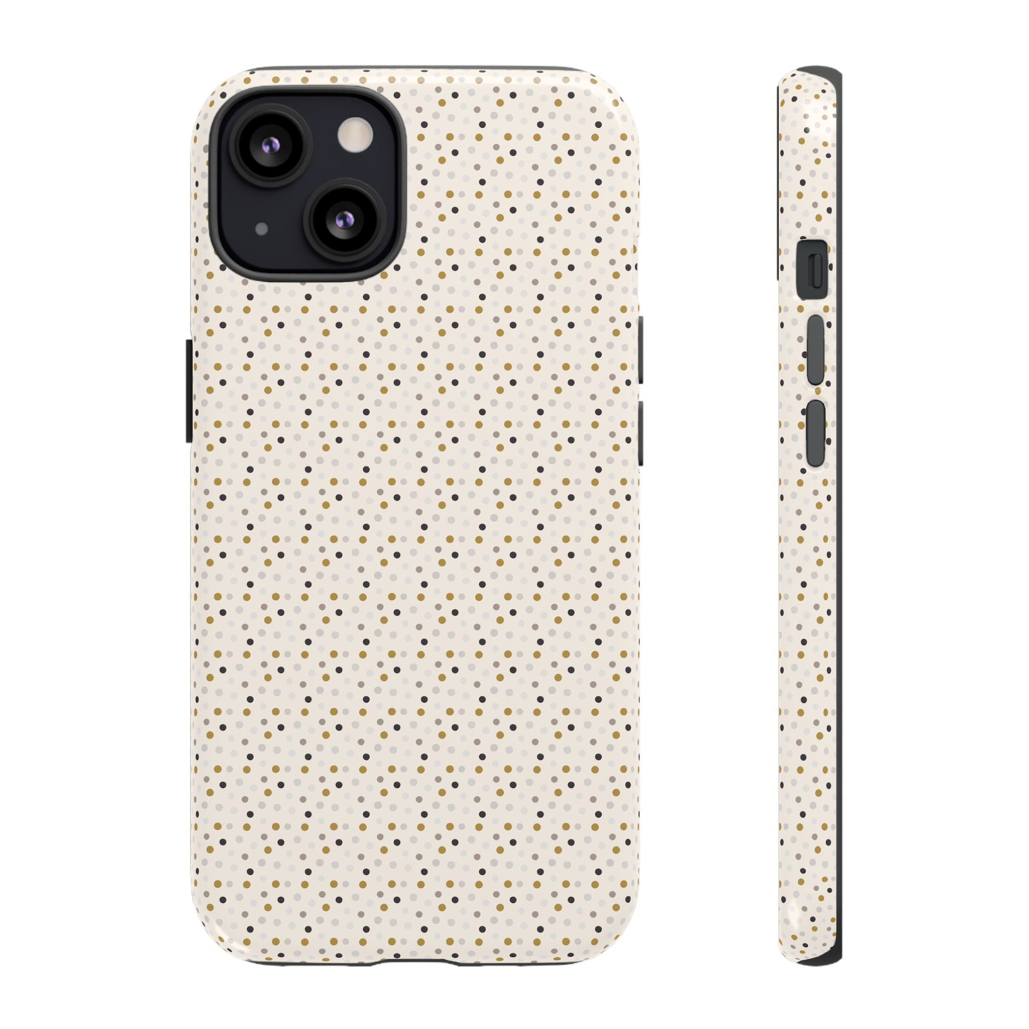 Pretty Gold and Grey Dots Phone Case - Tough & Trendy