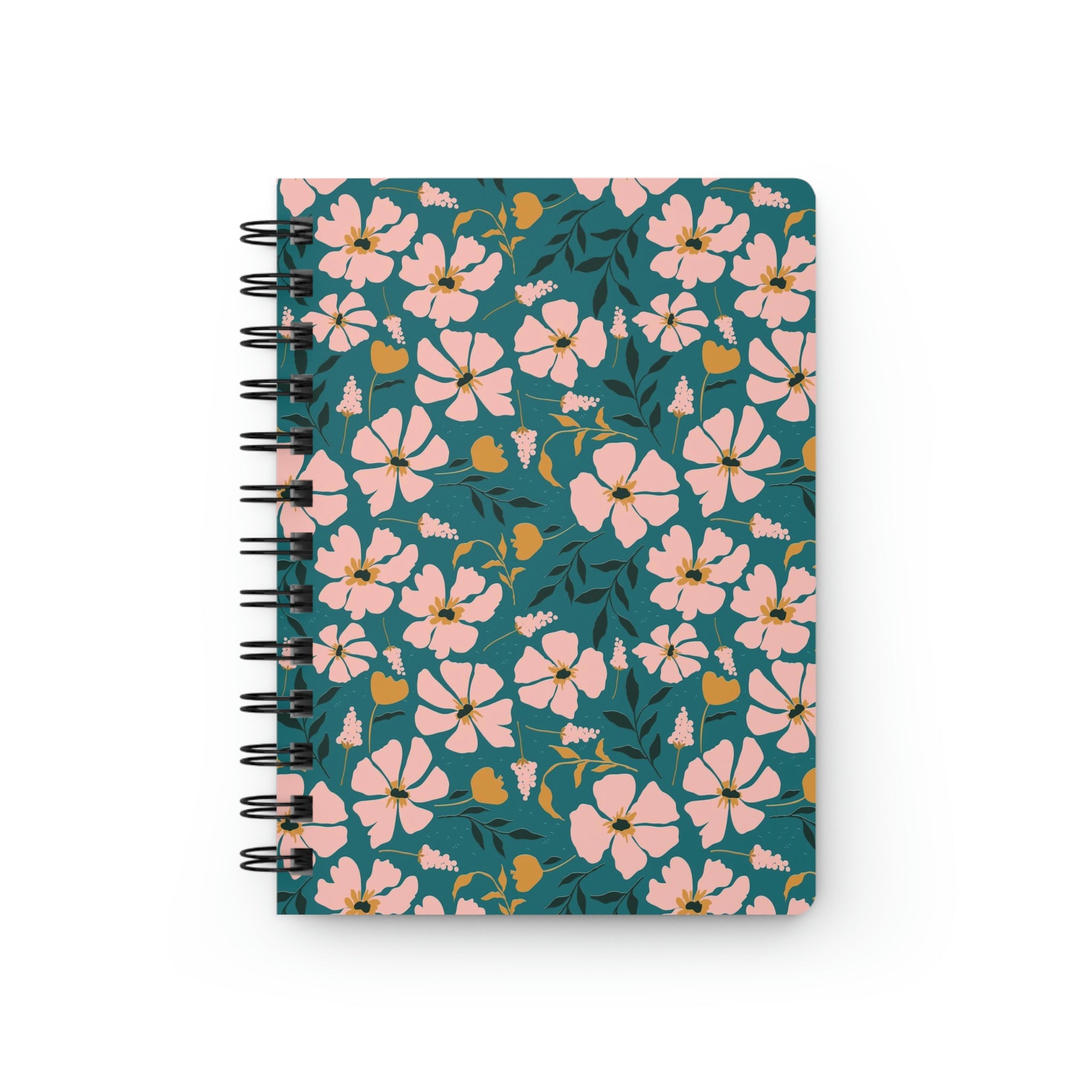 Spring in Teal | Customizable Glossy Spiral Bound Journal